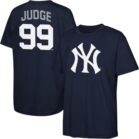آرون جادج نيويورك يانكيز MLB للأطفال الشباب 4-20 البحرية الاسم الرسمي والرقم الأداء جيرسي تي شيرت in Kuwait