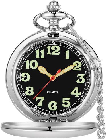 Tiong Smooth Pocket Hatches Quartz Arabic Numerals Men Men Watch watch with chain & box in Saudi Arabia
