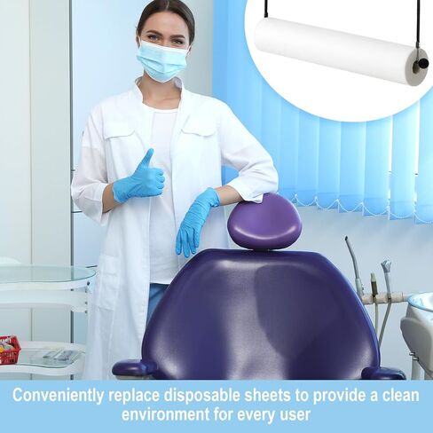 Bed Roll Paper Disposable Sheet Dispenser Hanger Holder Exam Table Paper Hangs Metal Design for Treatment Beds with Removable Armrests, Accommodates 24" Disposable Sheet Rolls in Saudi Arabia