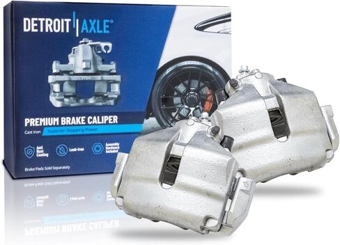 Detroit Axle - 2 Front Brake Calipers for Chevy Trailblazer EXT Traverse Buick Enclave GMC Envoy Acadia Saturn Outlook Isuzu Ascender Saab 9-7x Rainier Disc Brake Calipers w/Bracket Replacement in Kuwait