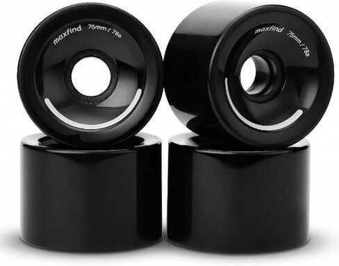 عجلات لوح التزلج maxfind 75 مم 78A - لوح طويل من البولي يوريثين الناعم وعجلات كروزر كهربائية، مجموعة من 4 in Kuwait