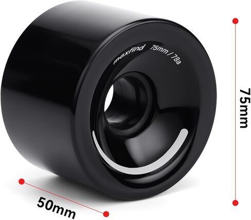 عجلات لوح التزلج maxfind 75 مم 78A - لوح طويل من البولي يوريثين الناعم وعجلات كروزر كهربائية، مجموعة من 4 in Kuwait