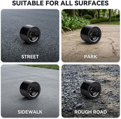 عجلات لوح التزلج maxfind 75 مم 78A - لوح طويل من البولي يوريثين الناعم وعجلات كروزر كهربائية، مجموعة من 4 in Kuwait