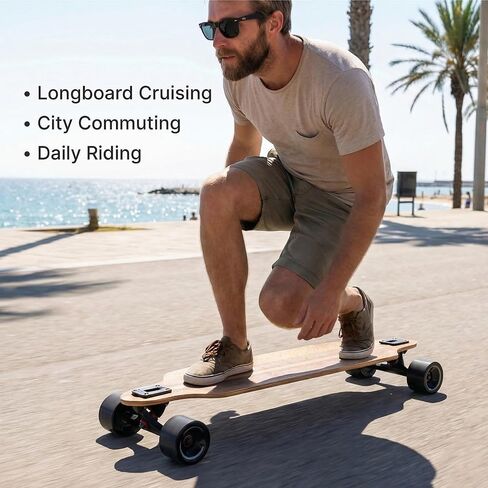 عجلات لوح التزلج maxfind 75 مم 78A - لوح طويل من البولي يوريثين الناعم وعجلات كروزر كهربائية، مجموعة من 4 in Kuwait