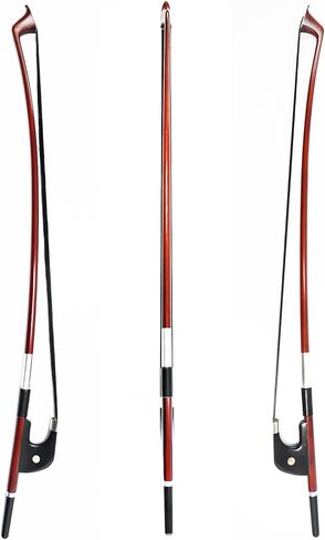 Upright Double Bass Bow Half 1/2 Size German Model Brazilwood Stick 300BGB 72cm Straight Smooth Tuner Ebony Frog Natural Black Horse Hair Deep Powerful and Wild Tone Smooth Screw Straight in Saudi Arabia