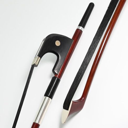 Upright Double Bass Bow Half 1/2 Size German Model Brazilwood Stick 300BGB 72cm Straight Smooth Tuner Ebony Frog Natural Black Horse Hair Deep Powerful and Wild Tone Smooth Screw Straight in Saudi Arabia