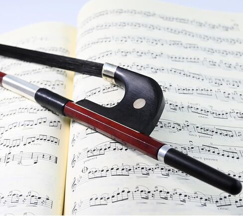 Upright Double Bass Bow Half 1/2 Size German Model Brazilwood Stick 300BGB 72cm Straight Smooth Tuner Ebony Frog Natural Black Horse Hair Deep Powerful and Wild Tone Smooth Screw Straight in Saudi Arabia