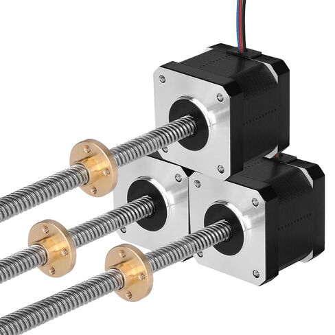 3 Pack Nema 17 Stepper Motor TR8x8 400mm with T8 Lead Screw 1.8‌°‌ 2 Phase High Torque 0.44Nm (62.31oz·in) Bipolar 1.7A 2.2Ω 39mm 42 Stepper Motor incl. Cable 1M for 3D Printer DIY Robot CNC in Kuwait