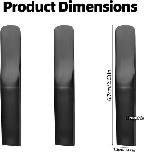 3pcs Resin Clarinet Reeds, 2.5 Strength Bb Plastic Clarinet Reed Traditional Style Bass Saxophone Mouthpiece Replacement Part Accessories for Beginners Students Educators Music Lovers(Black) in Kuwait