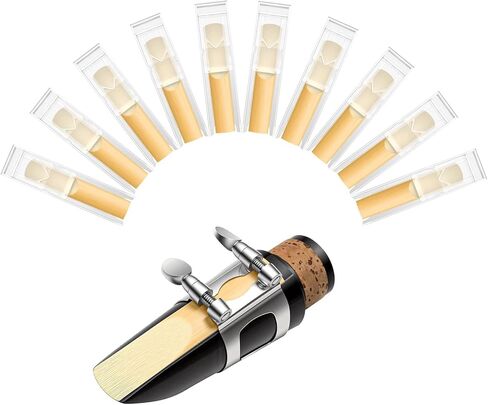 New bee 10pcs Bb Clarinet Reeds Strength 2.5 Individually Packed with Reed Case, Thinner Reed Tip Advanced Cutting Technology for Clarinet Beginner and Player in Kuwait