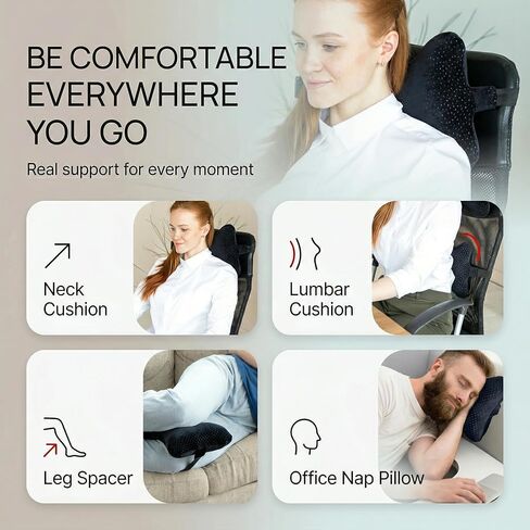 Aeris Car Headrest Pillow,%100 Memory Foam Car Neck Pillow for Driving with Strap - Carry Bag - Maximum Neck Support for Car Seat - Portable Small Travel Pillow - Perfect for Camping and Traveling in Kuwait