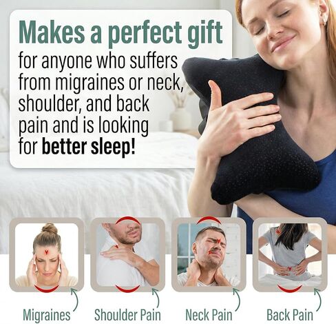 Aeris Car Headrest Pillow,%100 Memory Foam Car Neck Pillow for Driving with Strap - Carry Bag - Maximum Neck Support for Car Seat - Portable Small Travel Pillow - Perfect for Camping and Traveling in Kuwait