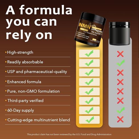 NMN Supplement 1000mg - NMN Supplement 1000mg Pure Organic, NMNH Alternative, Resveratrol Supplement, NAD+ Supplement, TMG & Quercetin for Cellular Support 120 Capsules in Kuwait