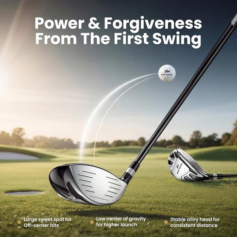 مجموعة ملاعب جولف كاملة مكونة من 8 قطع للرجال والنساء - مضارب جولف للبالغين مع حقيبة حامل، سائق، هجين، 5/7/9/P مكاوي ومضرب، اليد اليمنى in Kuwait