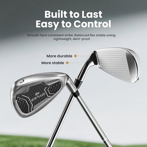 مجموعة ملاعب جولف كاملة مكونة من 8 قطع للرجال والنساء - مضارب جولف للبالغين مع حقيبة حامل، سائق، هجين، 5/7/9/P مكاوي ومضرب، اليد اليمنى in Kuwait