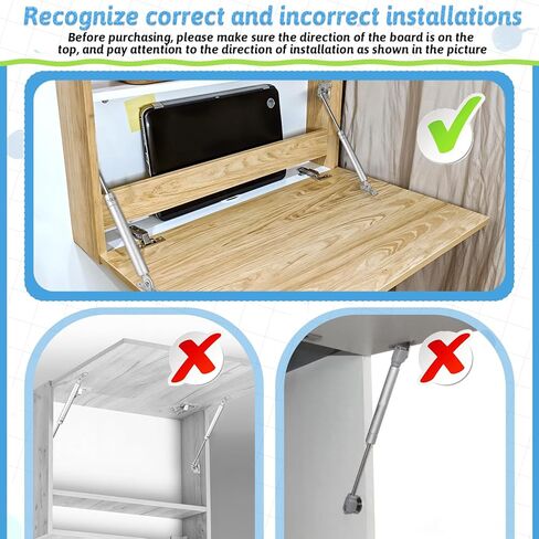 Heavy Duty Gas Struts, 150N/33LBS Drop Down Metal Soft Open Hinges Pneumatic Lift Spring Downturn Door Buffer for Downward Flap Lid Slowly Down, Drop-Front Desk, Cabinet Desk or Loft Hatch in Saudi Arabia