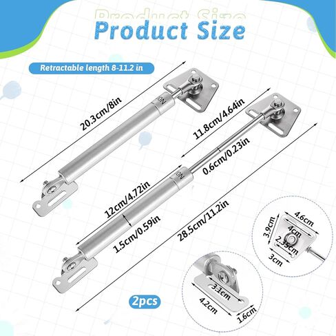 Heavy Duty Gas Struts, 150N/33LBS Drop Down Metal Soft Open Hinges Pneumatic Lift Spring Downturn Door Buffer for Downward Flap Lid Slowly Down, Drop-Front Desk, Cabinet Desk or Loft Hatch in Saudi Arabia