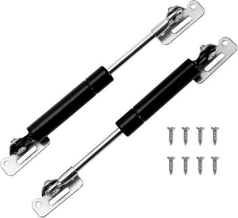 نوابض غازية 6 بوصة/155 مم 4 رطل/20 نيوتن/2 كجم، دعامات غاز 6 بوصات داعمة للرفع الهيدروليكي لغطاء صندوق الأدوات، قطعتان، أسود in Kuwait