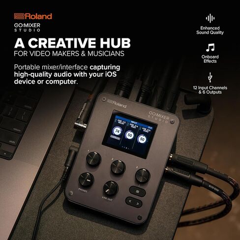 Roland GO:MIXER STUDIO | Portable Multi-Channel Mixer & Audio Interface | Perfect for Content Creators & Musicians | Studio-Grade Audio Quality | Onboard FX in Saudi Arabia