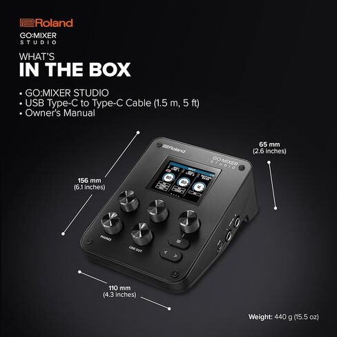 Roland GO:MIXER STUDIO | Portable Multi-Channel Mixer & Audio Interface | Perfect for Content Creators & Musicians | Studio-Grade Audio Quality | Onboard FX in Saudi Arabia