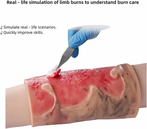 ERICAT Simulated Burn Wound Model, 2-3 Degree Limb Burns Training Module, Skin Realistic Appearance Design and Rapidly Improve Skills, Wearable and Reusabilit Design, Suit for Demonstration in Saudi Arabia