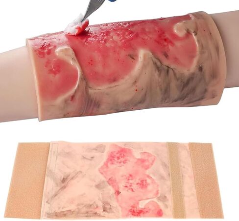 نموذج محاكاة لجروح الحروق، نموذج تدريب على حرق الأطراف بدرجة 2-3، وسادة عرض لإصابات الحروق يمكن ارتداؤها، قابلة لإعادة الاستخدام، تصميم ذو مظهر واقعي، لعرض التعليم الطبي in Kuwait