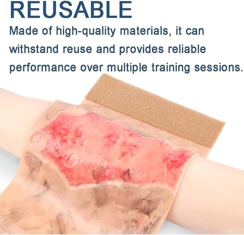 نموذج محاكاة لجروح الحروق، نموذج تدريب على حرق الأطراف بدرجة 2-3، وسادة عرض لإصابات الحروق يمكن ارتداؤها، قابلة لإعادة الاستخدام، تصميم ذو مظهر واقعي، لعرض التعليم الطبي in Kuwait