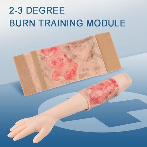 Simulated Burn Wound Model, 2-3 Degree Limb Burns Training Module, Wearable + Reusable, for Care, Medical Teaching Demonstration, for Education in Kuwait