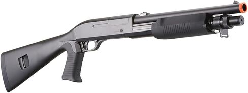 M56A Tri-Shot Airsoft Spring Shotgun مع مخزون كامل (اللون: أسود) - نسر مزدوج in Saudi Arabia