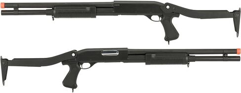 Evike Airsoft - CYMA Standard M870 3-Round Burst Multi-Airsoft Shotshell Loading Airsoft Shotgun (الموديل: مخزون قابل للطي) - (PID: 63538) in Kuwait