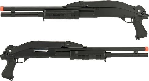 Evike Airsoft - CYMA Standard M870 3-Round Burst Multi-Airsoft Shotshell Loading Airsoft Shotgun (الموديل: مخزون قابل للطي) - (PID: 63538) in Kuwait