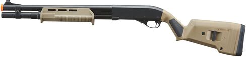Golden Ball & Eagle M870 MP MLOCK Style 3/6-Shot Pump Action 350 FPS Gas Airsoft Shotgun - أسمر وحامل in Saudi Arabia