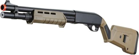 Golden Ball & Eagle M870 MP MLOCK Style 3/6-Shot Pump Action 350 FPS Gas Airsoft Shotgun - أسمر وحامل in Saudi Arabia