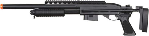 Bravo Full Metal M870 Tactical Tac Shot Airsoft Shotgun (Color: Black)-A&K in Saudi Arabia