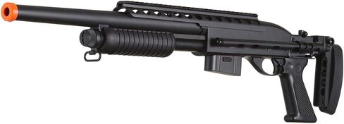 Bravo Full Metal M870 Tactical Tac Shot Airsoft Shotgun (Color: Black)-A&K in Saudi Arabia