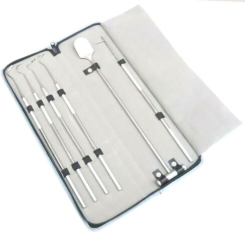 مجموعة أدوات علاج اللثة لأسنان الخيول من الفولاذ المقاوم للصدأ مع حافظة بسحاب in Kuwait