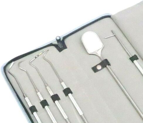 مجموعة أدوات علاج اللثة لأسنان الخيول من الفولاذ المقاوم للصدأ مع حافظة بسحاب in Kuwait