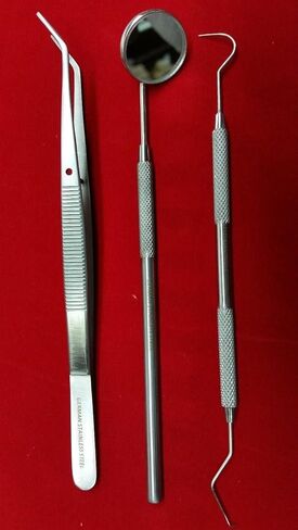 German Premium Grade 3 Piece basic Dental Set Mirror Explorer Plier in Saudi Arabia