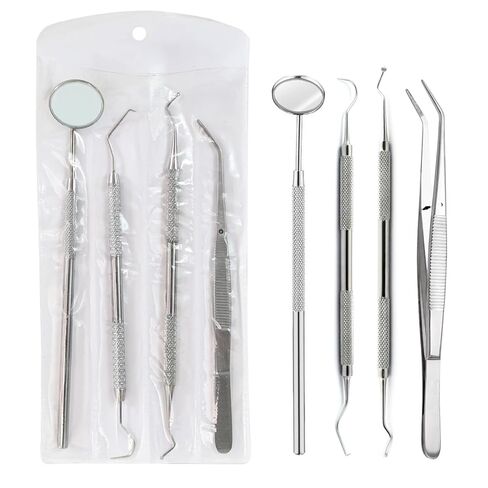 16 Pcs Dental Basic Instruments Set Kit Stainless Steel Mirror, Plier, Explorer, Excavator New in Saudi Arabia