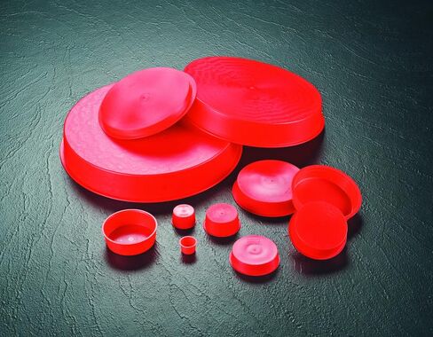 Caplugs 99394351 Plastic Tapered Cap and Plug. T-1086, PE-LD, Cap OD 5.21" Plug ID 5.49", Red (Pack of 10) in Kuwait