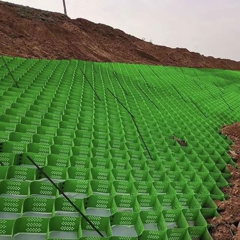 Heavy-Duty Gravel Grid Drainage for Steep Slopes Stabilizing Grate for Garden Driveway and Pathway Green 5x5 ft H-10cm/4in Ground Protection in Kuwait