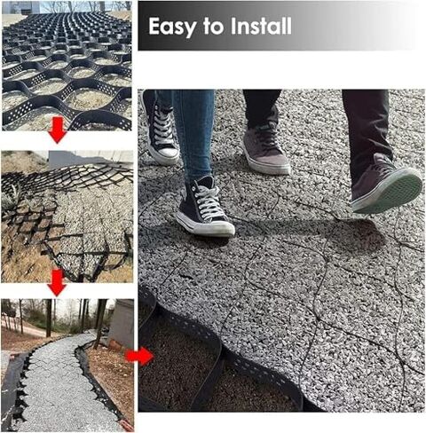 2 Inch Paver Stabilizer Permeable Grass Driveway Grids 1x4m (3.3x13ft) for Pathway Slope Garden Heavy Duty Ground Reinforcement in Kuwait