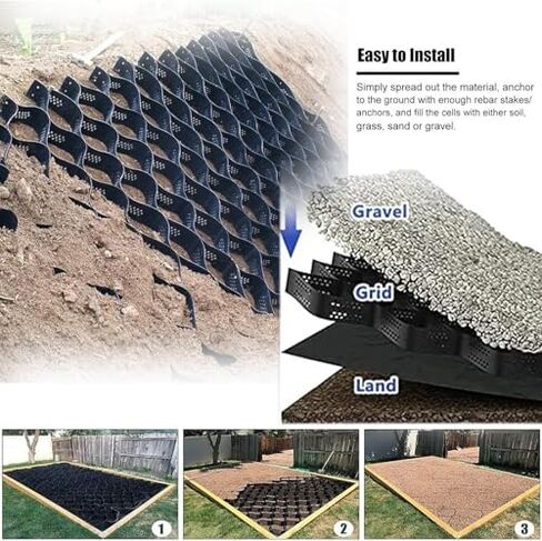 2 Inch Paver Stabilizer Permeable Grass Driveway Grids 1x4m (3.3x13ft) for Pathway Slope Garden Heavy Duty Ground Reinforcement in Kuwait