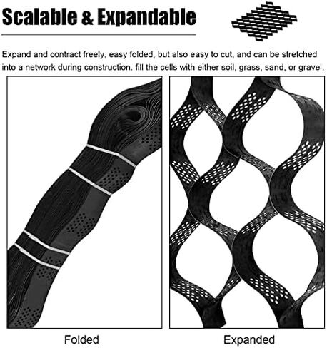 Honeycomb Driveway Stabilizer Grid 4" Thick Ground Grid for Gravel & Soil Paving Solution for Sloped & Flat S (2m X 2m 6.5ft X 6.5ft) in Kuwait