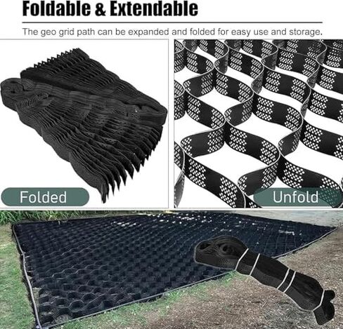 2 Inch Gravel Paver Stabilizer Foldable Ground Grid for Driveways Slopes Gardens (1x6m 3.3x20ft) & Eco Friendly Solution in Kuwait