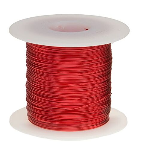 Magnet Wire, Enameled Copper Wire, 23 AWG, 1.0 Lbs, 634' Length, 0.0236" Diameter, Red in Saudi Arabia
