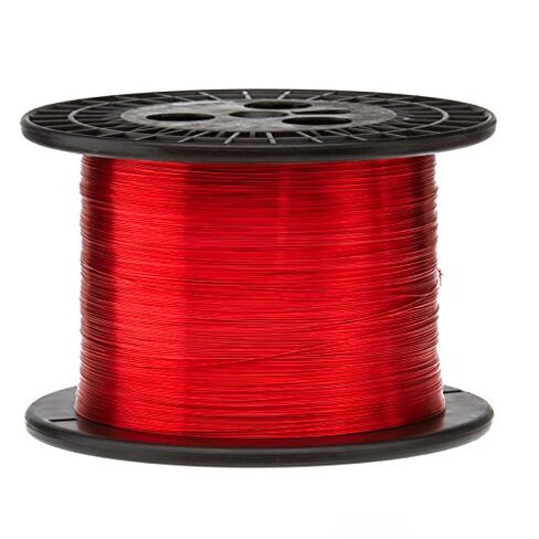 Magnet Wire, Heavy Build Enameled Copper Wire, 24 AWG, 5.0 Lbs, 3950' Length, 0.0223" Diameter,Red in Saudi Arabia