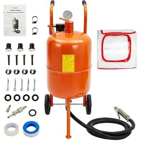 Sand Blasting Machine, 10 Gallon Portable Abrasive Blaster with 125 PSI & Oil-Water Separator, Includes 4 Ceramic Nozzles for Rust, Paint, Stain Removal in Kuwait