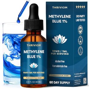 Methylene Blue Drops for Humans – 99.99% USP Pharmaceutical Grade, Pure 1% Solution for Energy, Focus,Cellular & Cognitive Support, Formaldehyde Free, 3rd Party Tested, GMP Certified Supplement (2 Oz) in Saudi Arabia