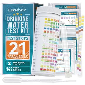 Drinking Water Test Kit with Bacteria Test, Home Water Test Kit for Tap Water, Well Water & Filtered Water, Tests Lead, Hardness, Copper, Nitrate & Nitrite in Kuwait